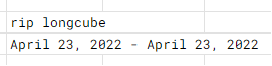 little did they know that on the 587th day, long cube would rise again